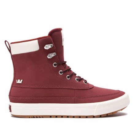 Supra Oakwood Mens High Tops Shoes Red UK 23ZET